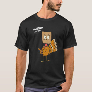 T-shirt Chat de Thanksgiving Chat Faux Miaou Dinde de Than