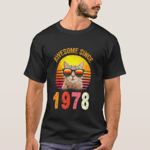 T-shirt Chat de Vintage Awesome pour 44e anniversaire depu