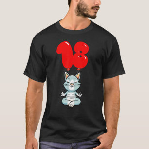 T-shirt Chat de yoga mignon 18e anniversaire Fête de ballo