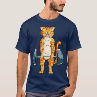 T-shirt Chat Deadlift Poids de levage