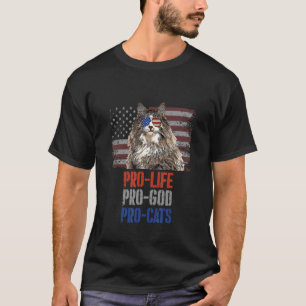 T-shirt Chat des Forêts Norvégiennes Pro Vie Pro Dieu Pro