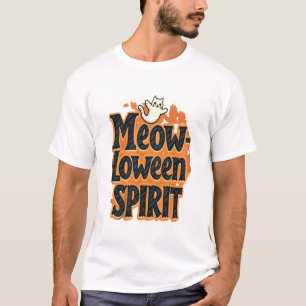 T-shirt Chat d'esprit de Meow-loween
