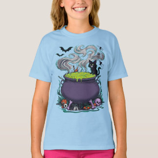 T-shirt Chat d'Halloween - Chat noir sorcière Éffrayante