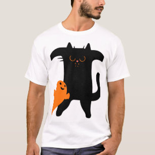 T-shirt chat d'Halloween effrayé