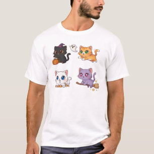 T-shirt Chat d'Halloween  Félin inspiré effrayant et stylé