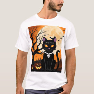 T-shirt Chat d'Halloween (Happy Halloween, Don pour la fam