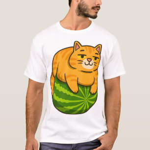T-shirt Chat dodu sur maillot de chemise mème pastèque
