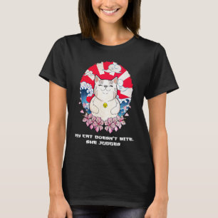 T-shirt Chat Doesnt Bite Elle Juge Chat Maman Sarcastique
