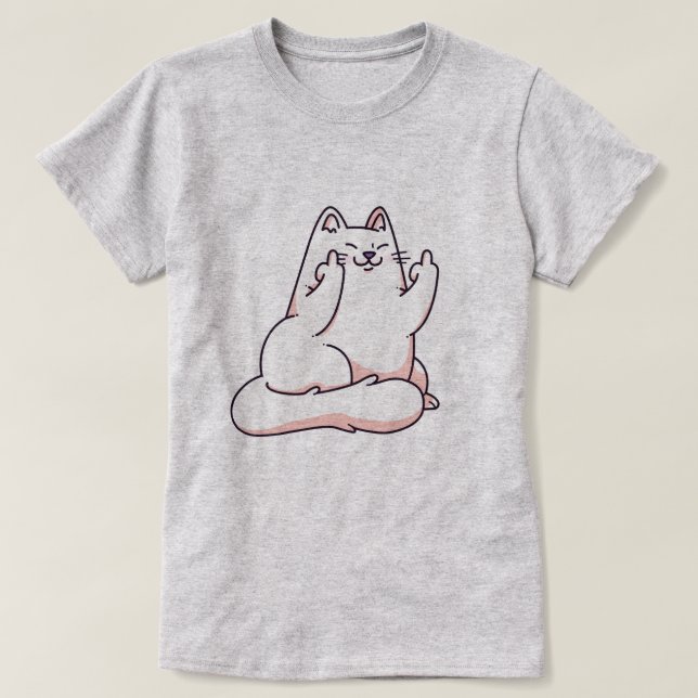 T-shirt Chat donnant le doigt (Design devant)