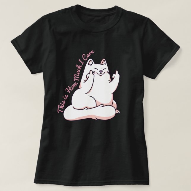 T-shirt Chat donnant le doigt (Design devant)