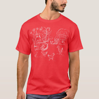 T-shirt Chat Doodle Ferme de chats