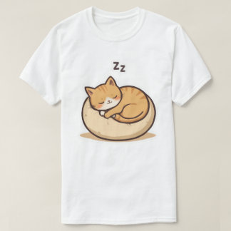 T-shirt Chat dormant adorable - Joli chaton en caricature 