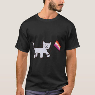 T-shirt Chat drapeau de la fierté lesbienne