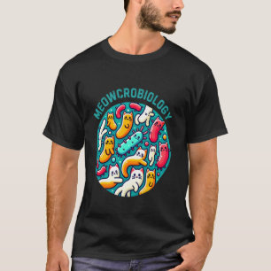 T-shirt Chat Drôle Bactérie Meowcrobiologie Microbiologie 