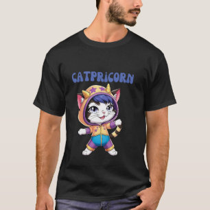 T-shirt Chat drôle Capricorne Amateur de Chat Signe Capric
