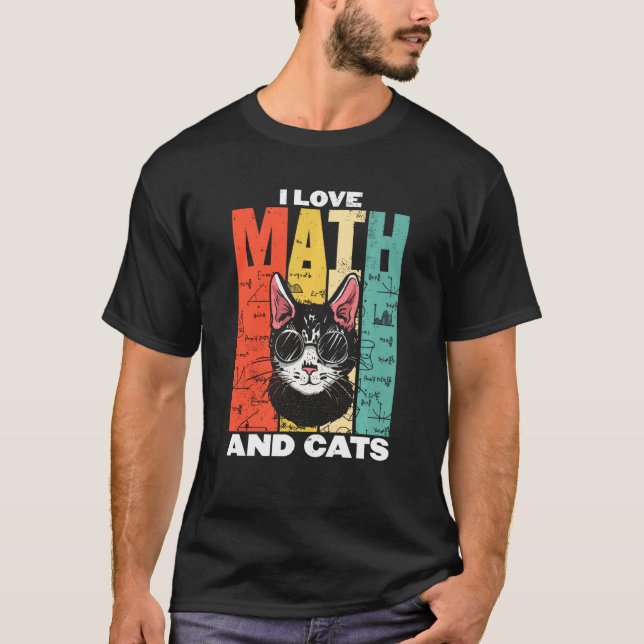 T-shirt Chat Drôle Chats Amoureux J'Aime Les Maths Ça Rend (Devant)