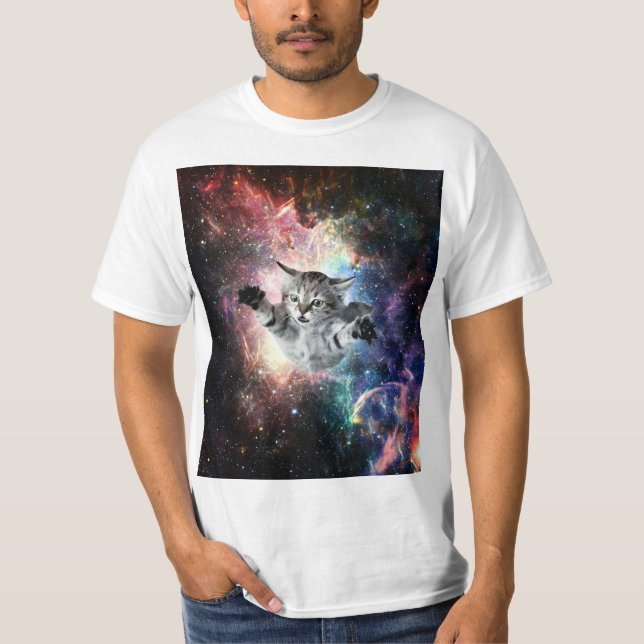 T-shirt Chat drôle dans l'espace (Devant)