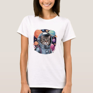 T-shirt Chat drôle d'astronaute dans l'espace