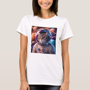 T-shirt Chat drôle d'astronaute dans l'espace