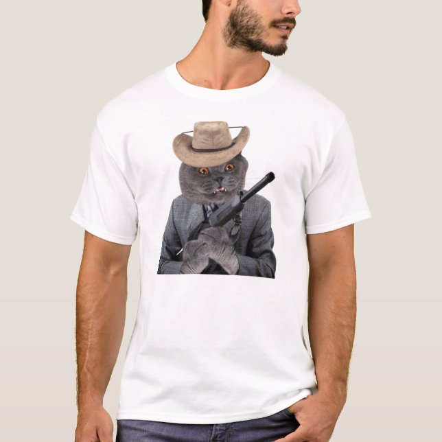 T-shirt Chat drôle de bandit (Devant)