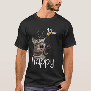 T-shirt Chat drôle de chaton heureux inspirant abeille ani