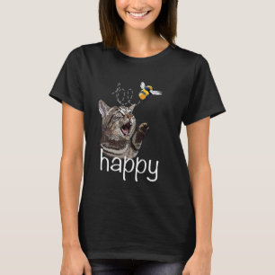 T-shirt Chat drôle de chaton heureux inspirant abeille ani