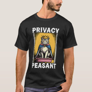 T-shirt Chat drôle de confidentialité Paysan Chat Litière 