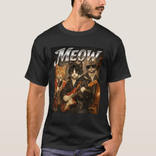 T-shirt Chat Drôle de Groupe Rockabilly Musique Rétro 50s