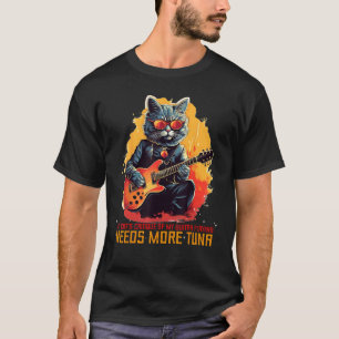 T-shirt Chat drôle de guitare aime les poissons et les gui