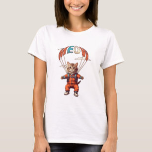 T-shirt Chat drôle de parachutisme