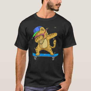 T-shirt Chat drôle de patinage Dabbing Kitty skateboard