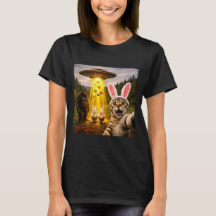 T-shirt Chat drôle de selfie de jour de Pâques avec lutin