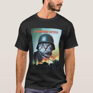 T-shirt Chat drôle disant Parodie de survivant de circonci
