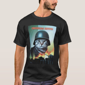 T-shirt Chat drôle disant Survivant de circoncision Parodi
