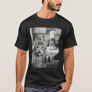 T-shirt Chat Drôle Faisant des Biscuits Mème Boulangerie C