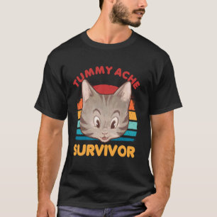 T-shirt Chat Drôle Mal De Ventre Survivant Intolérance Au