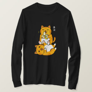 T-shirt Chat drôle mangeant une banane Neko mignon dessin