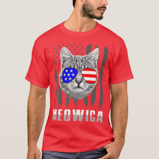 T-shirt chat drôle, méowica, patriotique, usa, amérique 4e