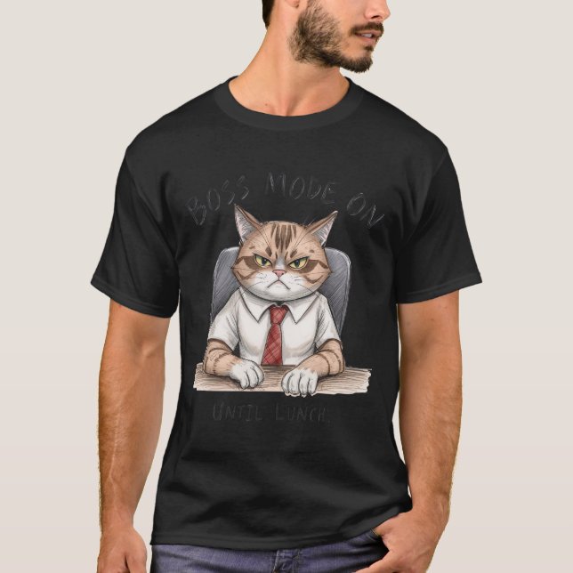 T-shirt Chat Drôle | Mode Patron Activé Jusqu'au D (Devant)