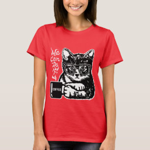 T-shirt Chat drôle motivé par le café