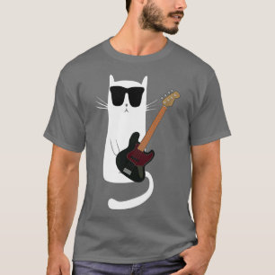 T-shirt Chat drôle porter des lunettes de soleil Jouer de