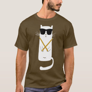 T-shirt Chat drôle Porter des lunettes de soleil Jouer des