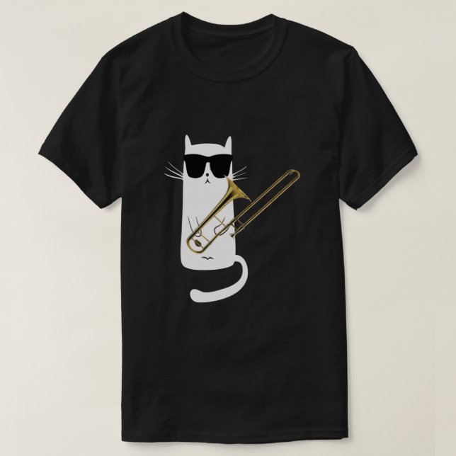 T-shirt Chat drôle Porter des lunettes de soleil Jouer Tro (Design devant)