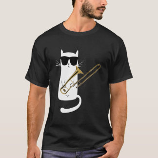T-shirt Chat drôle Porter des lunettes de soleil Jouer Tro