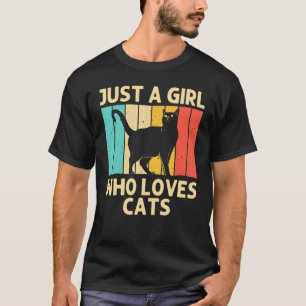T-shirt Chat Drôle Pour Filles Chat Noir Enfant Chat Perso
