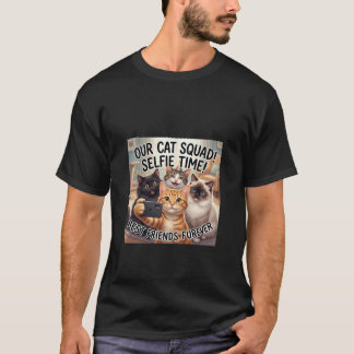 T-shirt Chat Drôle Prenant un Selfie