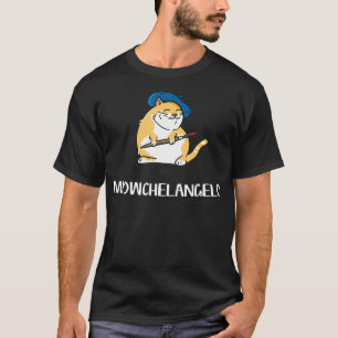 T-shirt Chat drôle Pun  Artiste italien peignant Meowchela