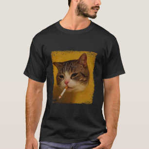 T-shirt Chat drôle qui fume, Kitty cigarette Mème Gen Z, C