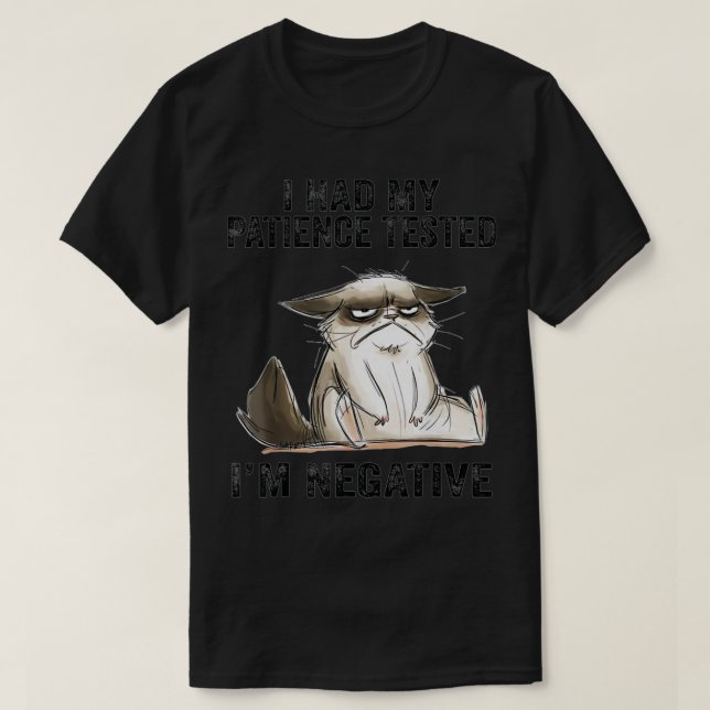 T-shirt Chat drôle sarcasmes chat J'ai fait mon test de pa (Design devant)