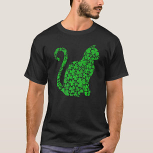 T-shirt Chat  Drôle Shamrock Feuille Chat Balinais Saint-P
